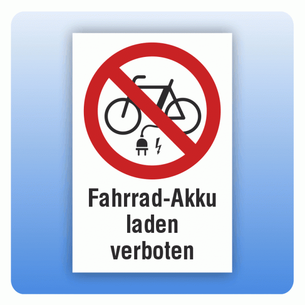 Kombi Verbotsschild Fahrrad-Akku laden verboten