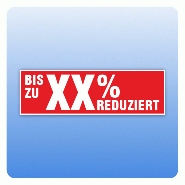 Rabattaufkleber reduziert mit Wunschzahl für Schaufenster