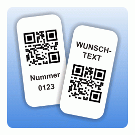 Inventaretikett / Inventuraufkleber mit QR-Code weiss