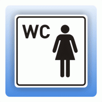 Aufkleber Symbolschild mit Piktogramm WC Damen