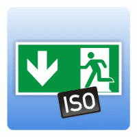 Rettungszeichen Rettungsweg / Notausgang unten ISO 7010