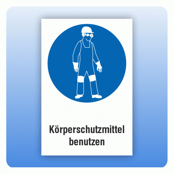 Kombi Gebotsschild Körperschutzmittel benutzen
