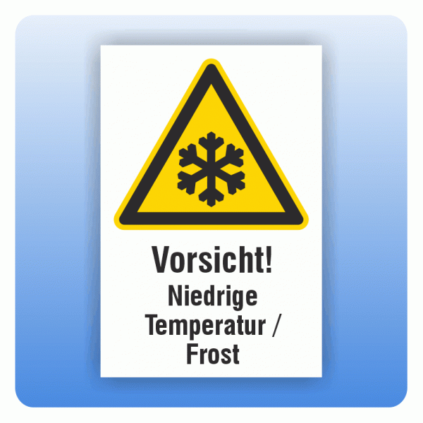 Kombi Warnschild Vorsicht Niedrige Temperatur / Frost W010