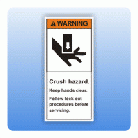Sicherheitszeichen Crush hazard (ANSI Z535) Aufkleber