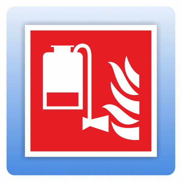 Aufkleber Internationales Brandschutzzeichen F010 Tragbare Schaumlösch-Einheit ISO 7010