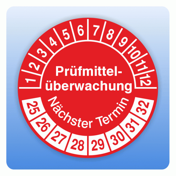 Prüfplakette Prüfmittelüberwachung