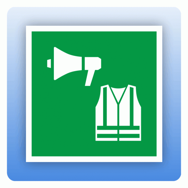 Aufkleber Rettungszeichen E076 Hilfsmittel für Evakuierungsmaßnahmen ISO 7010