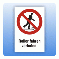 Kombi Verbotsschild Roller fahren verboten