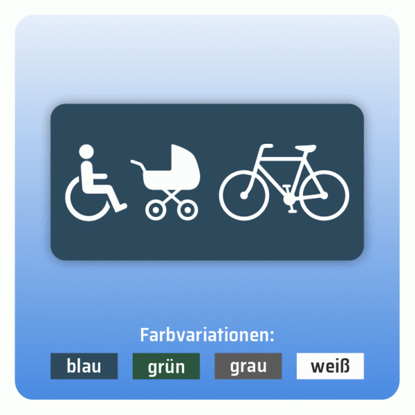Aufkleber Bus und Bahn - Rollstuhl Kinderwagen Fahrräder
