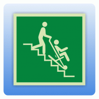 Rettungszeichen E060 Rettungsstuhl ISO 7010 Rettungszeichen E060 Rettungsstuhl ISO 7010