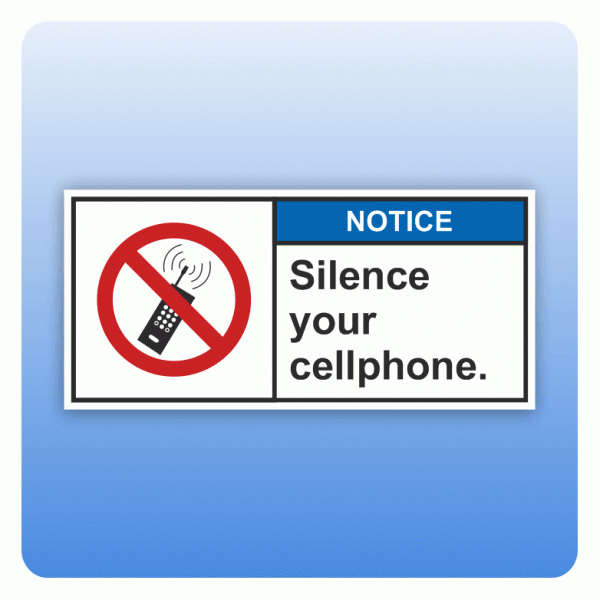 Sicherheitszeichen Silence your cellphone (ANSI Z535) Aufkleber