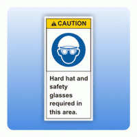 Sicherheitszeichen Hard hat and safety glasses (ANSI Z535) Aufkleber