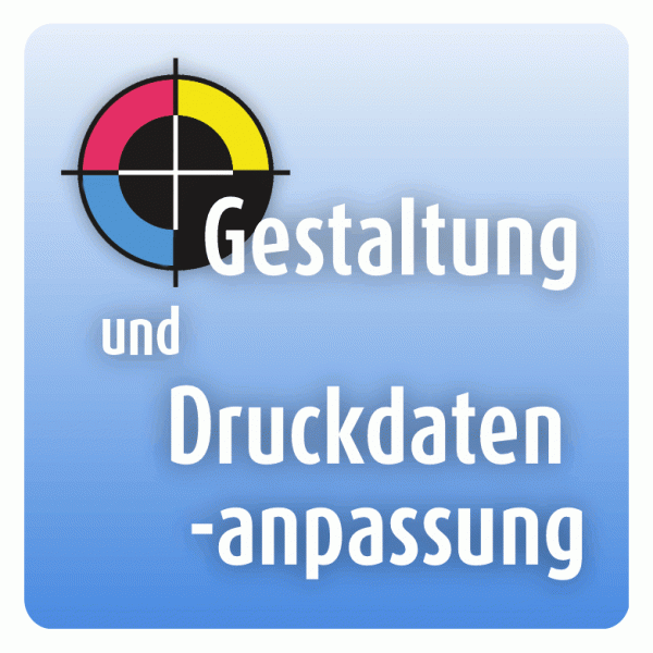 Kosten für Gestaltung und Druckdatenanpassung