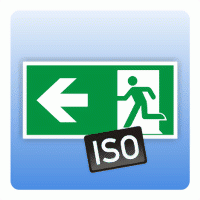 Aufkleber Rettungszeichen Rettungsweg / Notausgang links ISO 7010