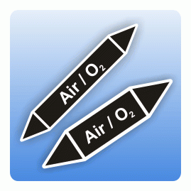 Fliessrichtungspfeil Air O2 neutral nach DIN 7396-1