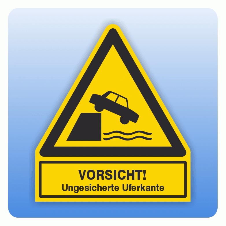 W017 Kombi Warnsymbol Vorsicht Ungesicherte Uferkante W051 | Kombi ...