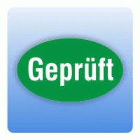 Qualitätssicherung Aufkleber "Geprüft" oval in grün
