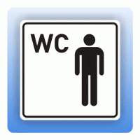 Aufkleber Symbolschild mit Piktogramm WC Herren