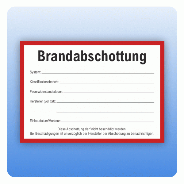 Kennzeichnung Brandabschottung