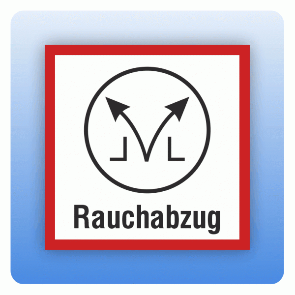 Feuerwehrzeichen Rauchabzug mit Schriftzug