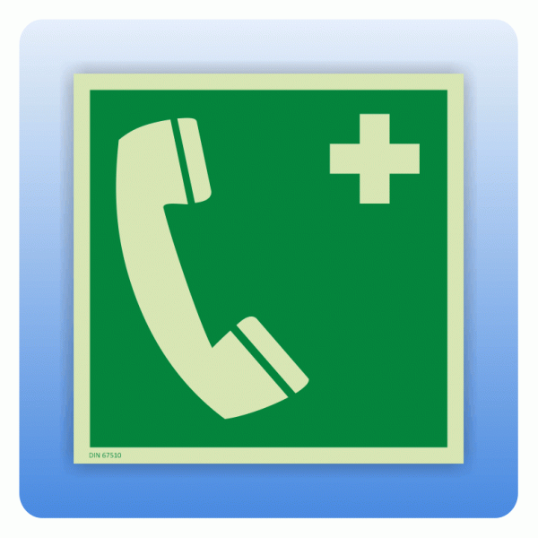 Rettungszeichen E004 Notruftelefon ISO 7010