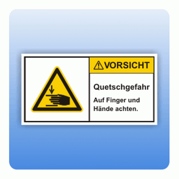 Sicherheitszeichen Quetschgefahr (ISO 3864-2) Aufkleber