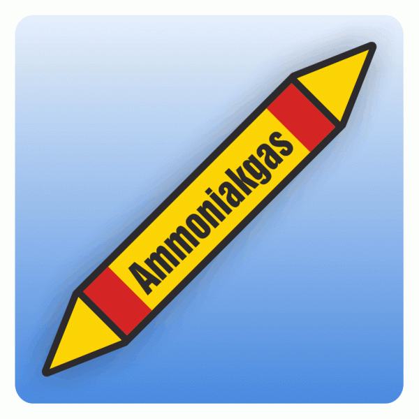 Rohrleitungskennzeichnung Ammoniakgas nach DIN 2403