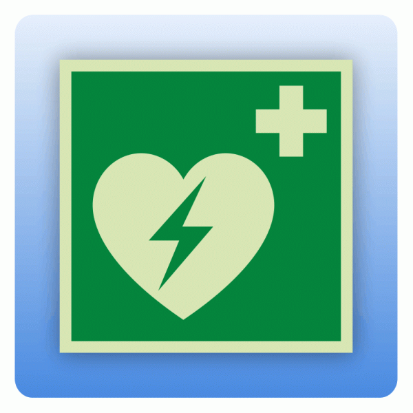 Aufkleber Bus und Bahn - Defibrillator AED E010 lang nachleuchtend