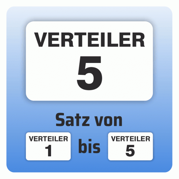 Aufkleber Heizkreisverteiler Satz 1 bis 5