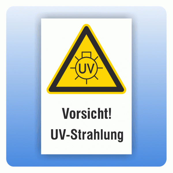 Kombi Warnschild Vorsicht UV-Strahlung