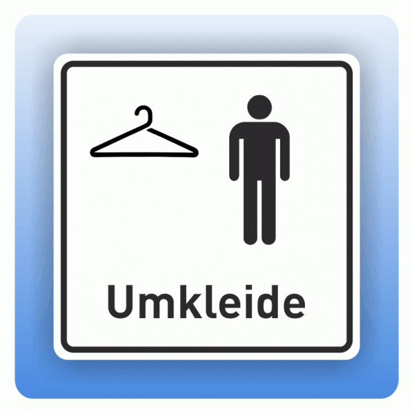 Aufkleber Symbolschild mit Piktogramm Umkleide Herren