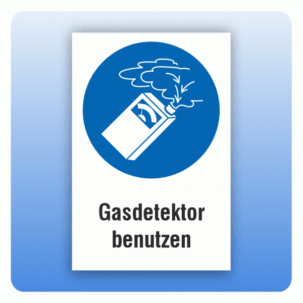 Kombi Gebotsschild M048 Gasdetektor benutzen