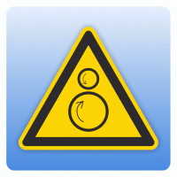 Warnzeichen W025 Warnung vor gegenläufigen Rollen Warnzeichen W025 Warnung vor gegenläufigen Rollen