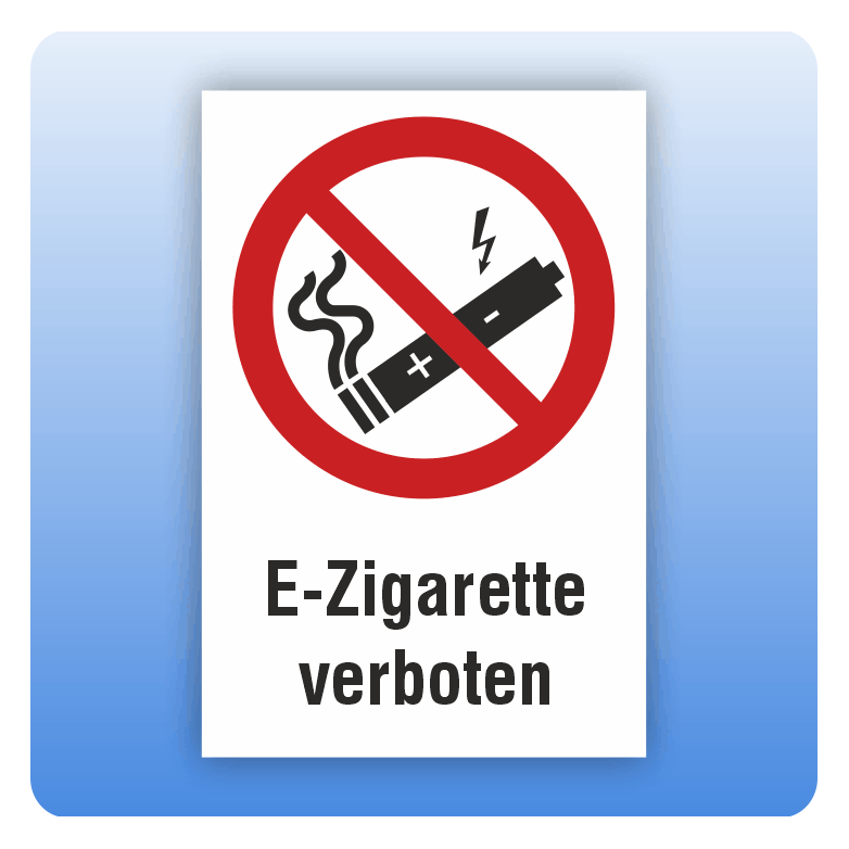 Kombi Verbotsschild E-Zigarette verboten | Kombi-Verbotsschilder |  Verbotsschilder | Schilder und Kennzeichnungen