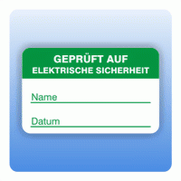 Qualitätssicherung Aufkleber "Geprüft elektrische Sicherheit" 25x40 mm in grün