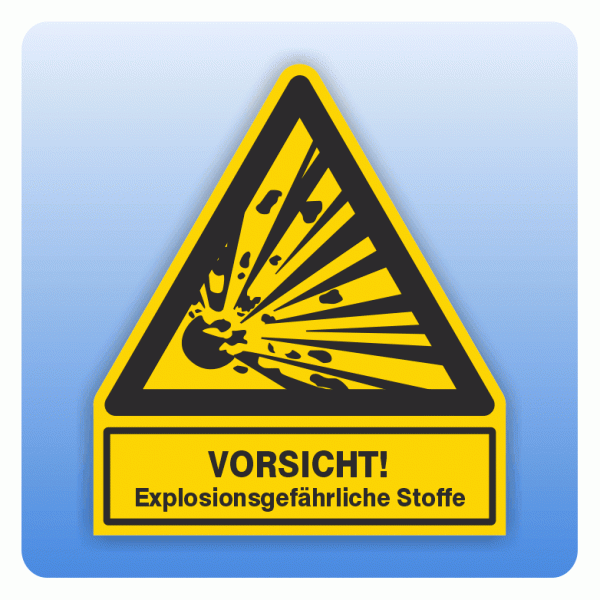 Kombi Warnsymbol Vorsicht Explosionsgefährliche Stoffe W002