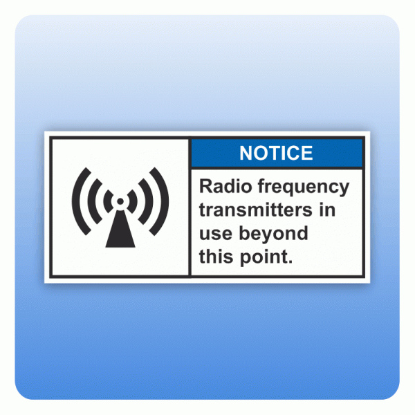 Sicherheitszeichen Radio frequency transmitters (ANSI Z535) Aufkleber