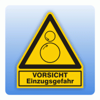 Kombi Warnsymbol VORSICHT Einzugsgefahr W025