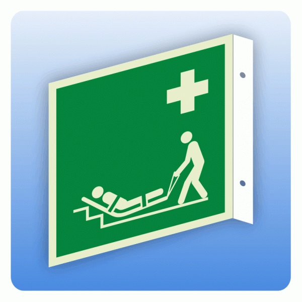 Fahnenschild Rettungszeichen E067 Evakuierungsmatte ISO 7010