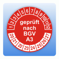 500 Stück BGV A3 Prüfplaketten - 25mm Gelb, Für Prüfetiketten