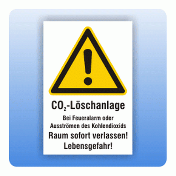 Kombi Warnschild CO2 Löschanlage