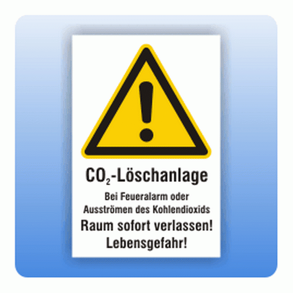 Kombi Warnschild CO2 Löschanlage W001