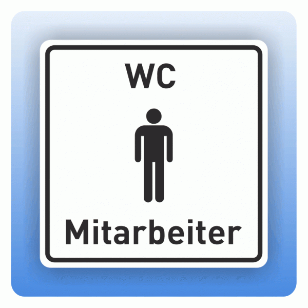 Aufkleber Symbolschild mit Piktogramm WC Mitarbeiter Herren