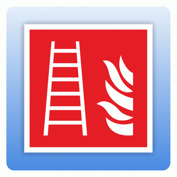 Aufkleber Internationales Brandschutzzeichen F003 Feuerleiter ISO 7010