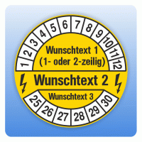 Prüfplakette Elektro-Prüfung mit Wunschtext Prüfplakette Elektro-Prüfung mit Wunschtext
