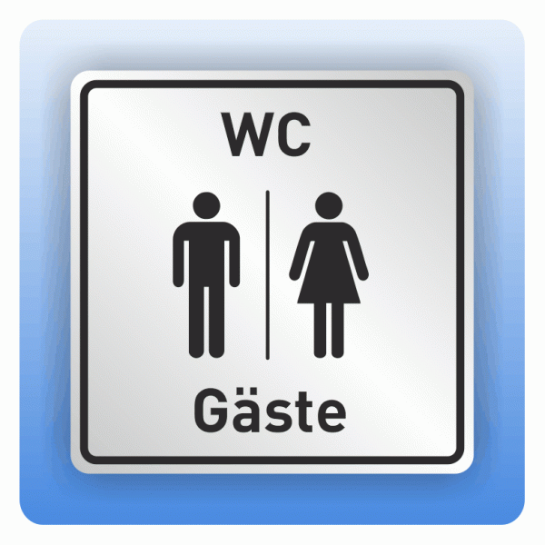 Symbolschild mit Piktogramm WC Gäste aus Alu
