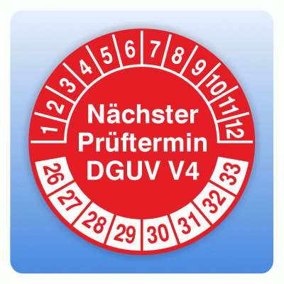 DGUV V4 Prüfplaketten - Selbstklebend 20mm Blau 500 Stück